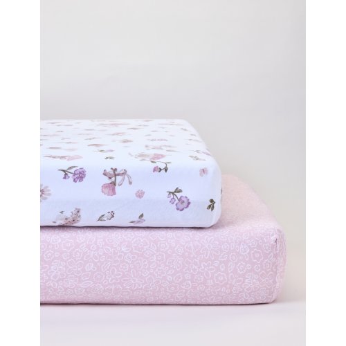 Living Textiles Mushroom House Cot Fitx2 Sheet Set