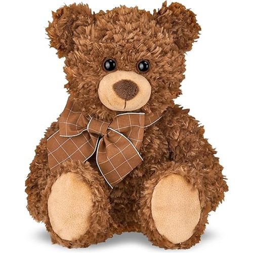 Bearington Collection Bearington Lil' Reggie 12 Inch Stuffed Animal - Large Brown Teddy Bear - Teddy Bear Stuffed Animal
