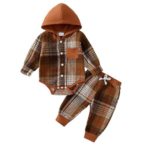 NZRVAWS Baby Boy Clothes Newborn Boy Outfit 0 3 6 12 18 Months Toddler Hoodie Romper Long Pants Infant Clothing