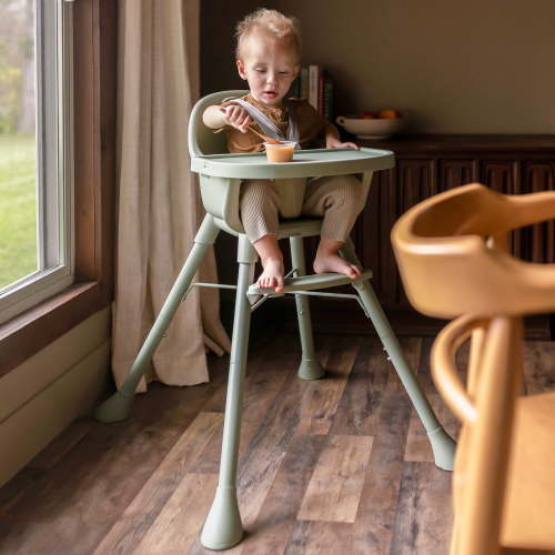 HARPPA High Chair for Babies and Toddlers, Feeding Chair for Infant with Adjustable Seat & Footrest, Removable Tray and Cushion,Green