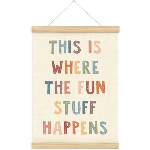 PLKMN Kids Playroom Wall Art, Boho Playroom Decor for Kids, Nursery Wall Decor, 12x16 Inch