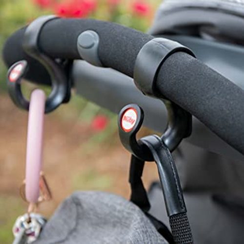 Nuby Nonslip Stroller Hook, 2 Pack Black or Gray
