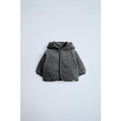 WOOL HOODED JACKET - Dark gray | ZARA United States