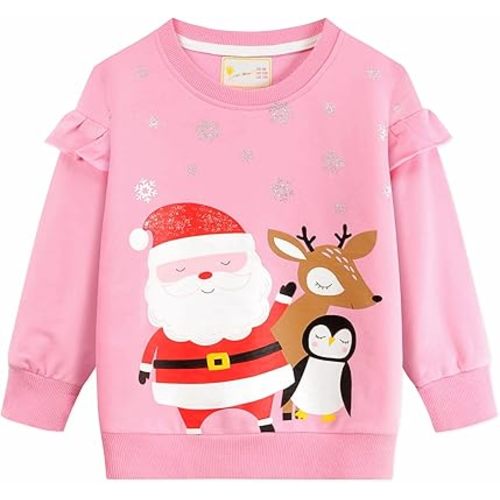 Little Hand Toddler Girls Sweatshirts Crewneck Hoodies Long Sleeve Collage T Shirts Kids Pullover Tops