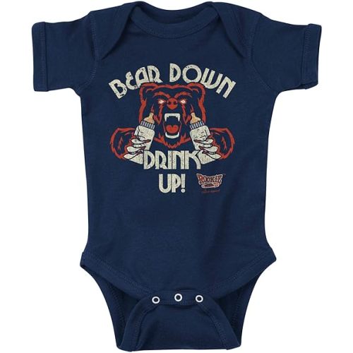 Chicago Football Fans. Bear Down Drink Up Navy Onesie or Toddler Tee (NB-4T)