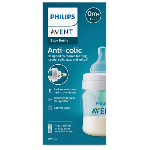 Philips Avent Anti-Colic Baby Bottle with AirFree Vent - Clear - 4oz, 1 ct