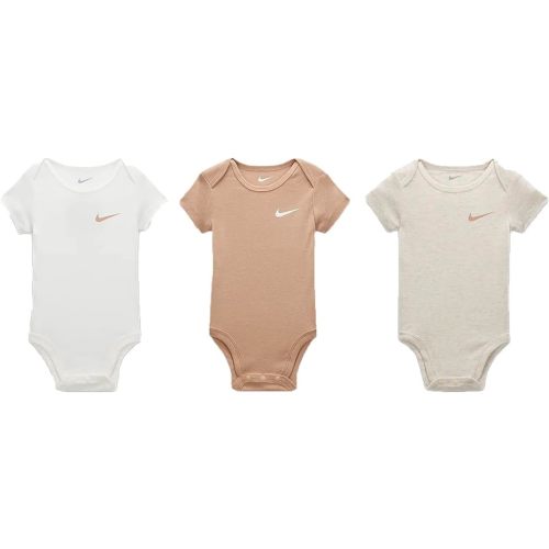 Nike Infant Short Sleeve Bodysuits 3 Pack (Multi(56K647-W67)/P, 3 Months)