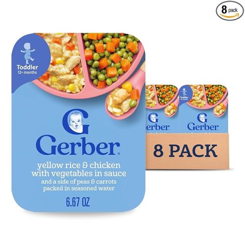 Gerber Toddler Food, Yellow Rice & Chicken, Mealtime for Toddler, 8PK