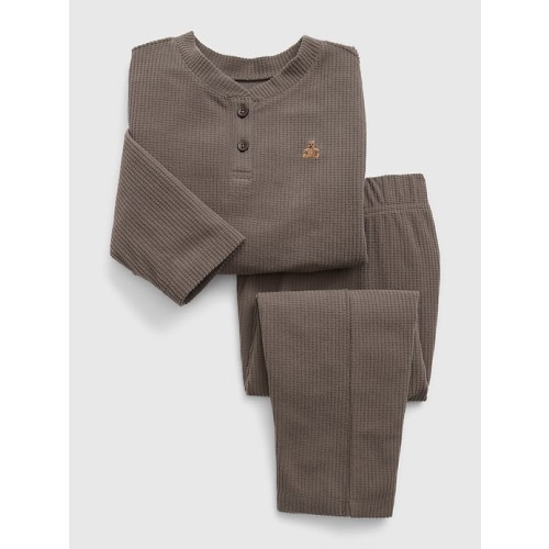 babyGap 100% Recycled Waffle PJ Set in new cashmere, size: 18-24 M