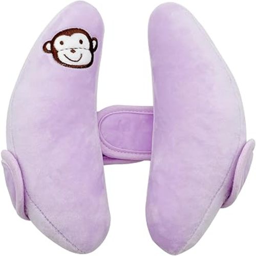 Baby Car Seat Head Neck Support,Adjustable Travel Pillow for Toddler,Portable Travel Pillow for Kids,U-Shape Travel Headrest Cushion,Baby Neck Pillows for Pushchair,Purple