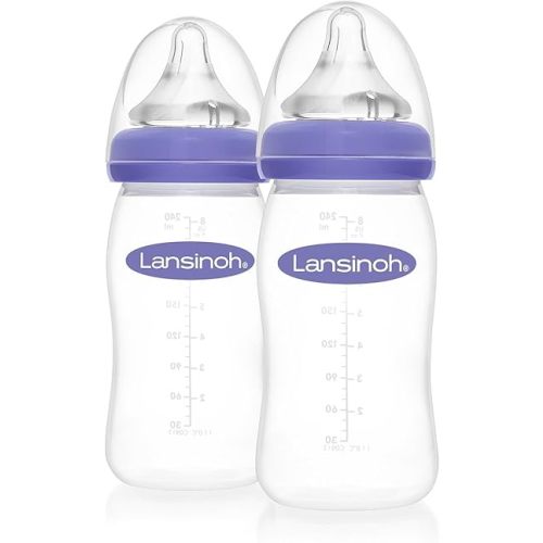 Lansinoh mOmma Breastmilk Feeding Bottle with NaturalWave Nipple, 8 Ounce, BPA (Pack of 2) (2)