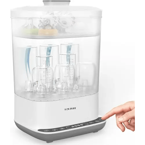 Baby Bottle Sterilizer | Esterilizador de Biberones, 6-in-1 HAUTURE Bottle Sterilizer and Dryer, Electric Steam Bottle Sanitizer for Baby Stuffs, Baby Bottles & Breast Pump Accessories