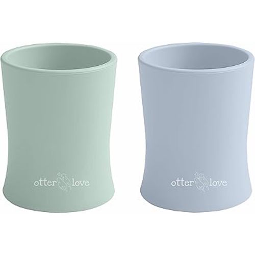 otterlove Silicone Baby & Toddler Training Cup - Pediatric OT Approved - 100% Platinum Pure LFGB Silicone - Unbreakable - Plastic Free - Tiny Cup Perfect for Baby Led Weaning