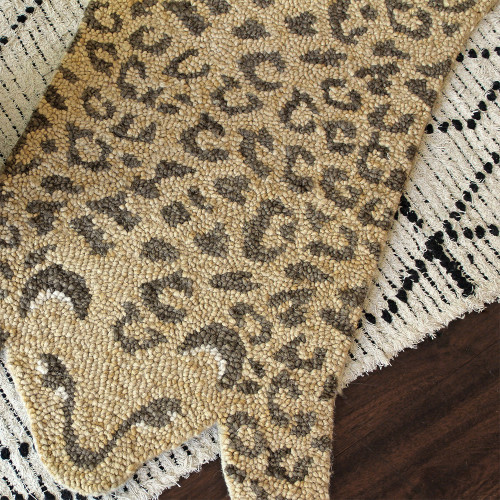 Crane Baby Hand Tufted Wool Animal Shaped Rug - Leopard, 24” x 36” x 0.6”