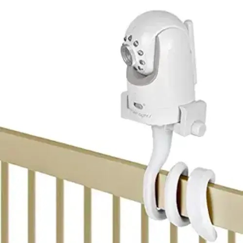 Baby Monitor Mount Camera Shelf Compatible with Infant Optics DXR 8 & DXR-8 Pro and Most Other Baby Monitors,Universal Baby Camera Holder,Attaches to Crib Cot Shelves or Furniture (White)