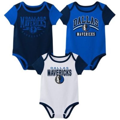 Nba Dallas Mavericks Boys' 3pk Bodysuit Set - 6-9m