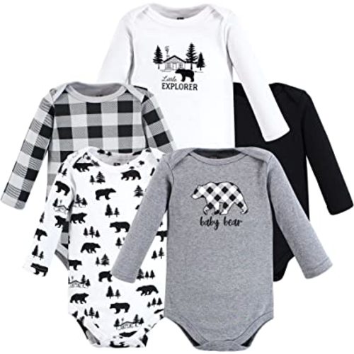 Hudson Baby unisex-baby Cotton Long-sleeve Bodysuits