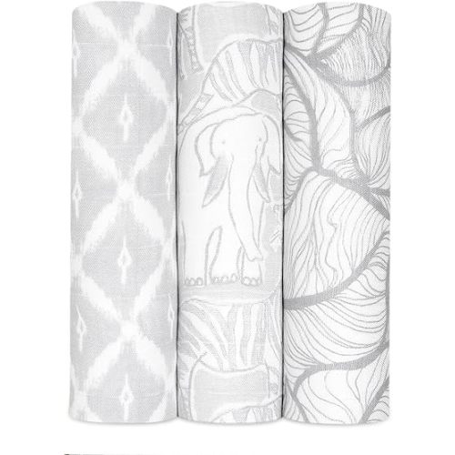 aden + anais Silky Soft Swaddle Blanket, Boutique Muslin Blankets for Girls & Boys, Baby Receiving Swaddles, Ideal Newborn & Infant Swaddling Set, Perfect Shower Gifts, 3 Pack, Culture Club