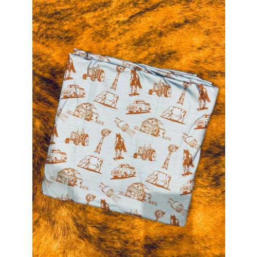 Farm baby swaddle blanket