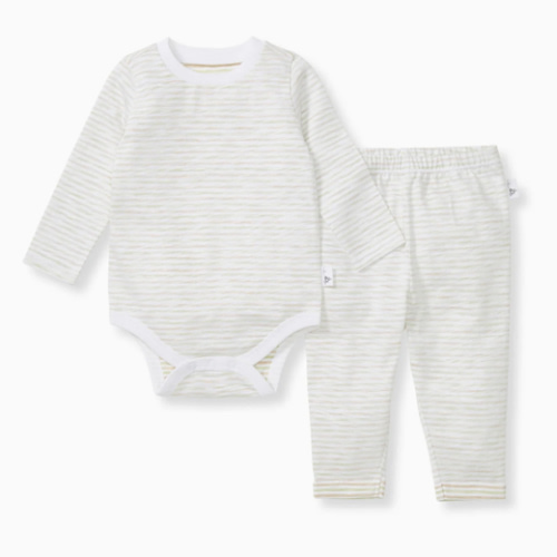 Slub Stripe Baby Neutral Bodysuit Set – Burt's Bees Baby