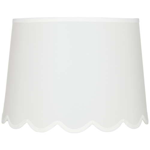 Springcrest Collection Hardback Scallop Empire Lamp Shade White Medium 13" Top x 15" Bottom x 11" High Spider with Replacement Harp and Finial Fitting