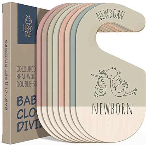 Baby Clothes Dividers For Closet - Wooden Baby Clothes Organizer Dividers for Boy & Girl, 8 Baby Closet Dividers by Size - Ideal Clothing Organizers