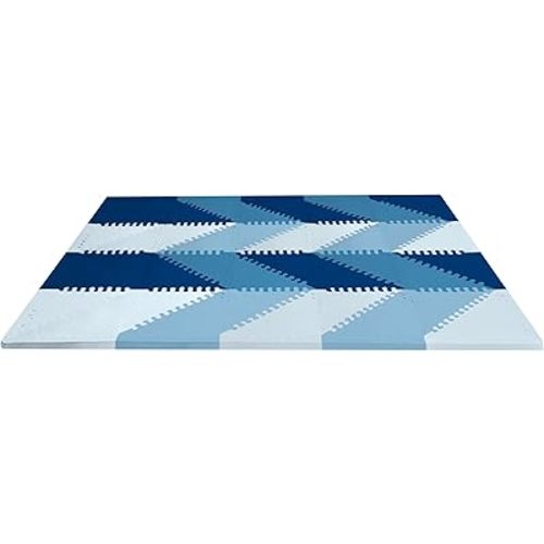 Skip Hop Baby Play Mat, Interlocking Foam Floor Tiles, 70" x 56", Playspot, Blue Ombre
