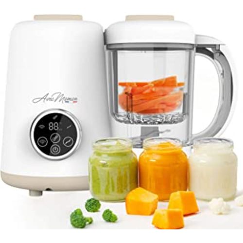 Avec Maman - Baby Chef 4-in-1 Food Processor for Babies - NEW 2023 - Steamer - Blender - Bottle Warmer - Jar Warmer - Multifunctional Baby Food Maker - BPA-Free & Certified Safe