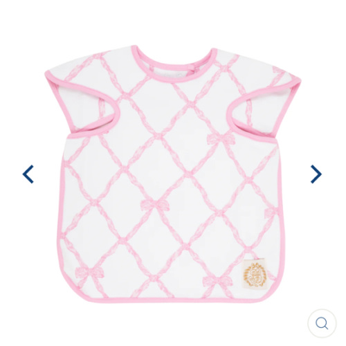 Big Bite Bib - Belle Meade Bow with Pier Party Pink