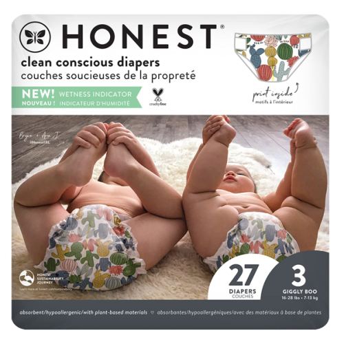 Honest Diapers, Size 3 (16-28 lbs), 120 Count