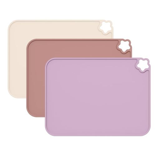 Cutebe Silicone Placemat for Toddles Kids Non-Slip Reusable Portable Kids Placemats for Dinning Table Heat Resistant Placemats, Baby Placemat Stain Resistant Silicone Mat for Dining Table 3 Pack