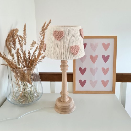 Hearts night lamp, heart lamp, girl bedside lamp, table lamp girl room, girl nursery light, heart light, unique toddler lamp