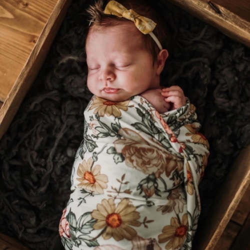 Peyton's Vintage Floral Oversized Swaddle Blanket