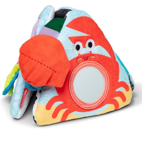Melissa & Doug Ocean Tummy Time Triangle Infant Baby Toy, Soft Sensory Toy with Textures, Mirror, for Newborns to Ages 6 Months
