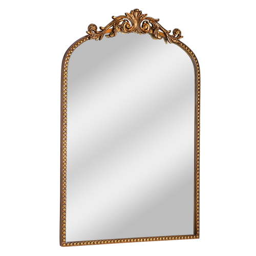"Crystal Gallery Large Gold Hanging Decorative 20"" x 30"" Filigree Arch Metal Wall Mirror"