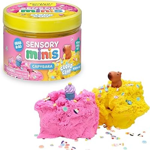 Creativity for Kids Sensory Minis Capybara Kit | Cloud Clay Sensory Toy for Toddlers | Squish, Scoop & Discover Surprise Pieces | Mess-Free, Screen-Free Travel Activity (Ages 3+)