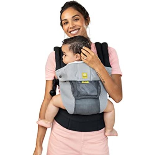 LÍLLÉbaby Complete Airflow Ergonomic 6-in-1 Baby Carrier Newborn to Toddler - with Lumbar Support - for Children 7-45 Pounds - 360 Degree Baby Wearing - Inward and Outward Facing - Charcoal/Silver