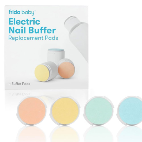 Frida Baby Electric Nail Buffer Replacement Pads | Safe + Easy Grooming, Trimming, and Nail Filing for Newborn, Toddler, or Children's Fingernails and toenails, 4 Buffer Pads