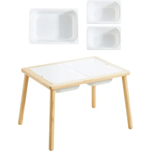 Beright Kids Table, Play Sand Table Indoor Sensory Table, with 3 Storage Bin for Kids, Perfect Choice for Christmas Thanksgiving Gift