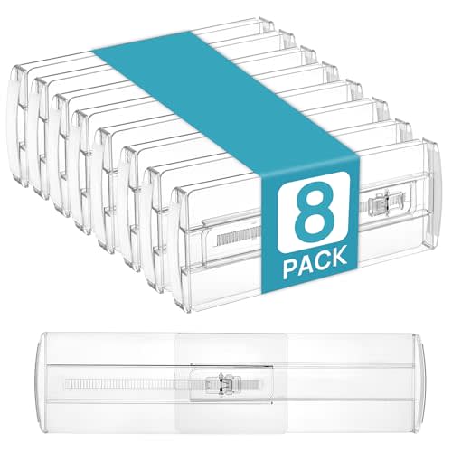 Vtopmart 8 Pack Drawer Dividers for Clothes, 4" High 10.2"-16.6" Adjustable Expandable Dresser Drawer Organizer, Clear Plastic Separators for Dresser, Baby Clothing, Underwear, Cosmetic, Toiletries