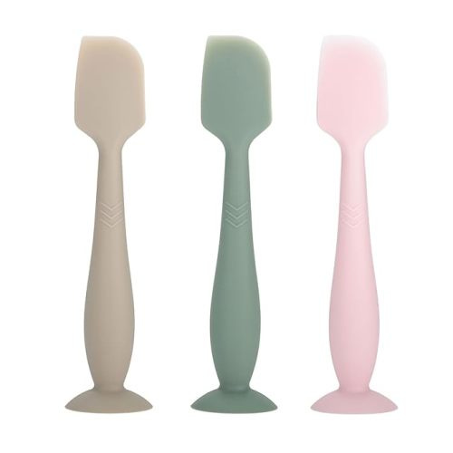 3-Pack Baby Diaper Cream Spatula - Baby Diaper Rash Cream Applicator for Butt Paste Diaper Cream - Diaper Cream Brush for Newborn Baby Essentials (grey, green, pink)