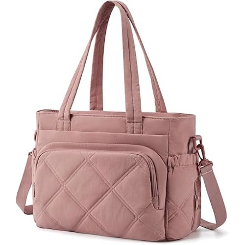 BAGSMART Lunch Bag Women Large Lunch Box Insulated Tote Bag with Multi-Pockets Quilted Puffy Tote for Work, Outdoors