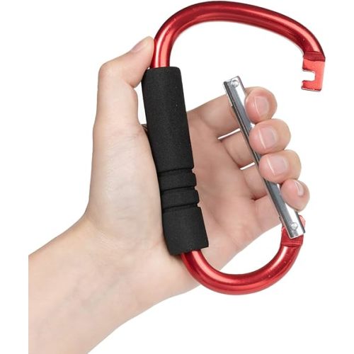 Stroller Hooks by Baby，2 Pack Convenient Organizer Hook Bag Clips to Diaper Bags Red