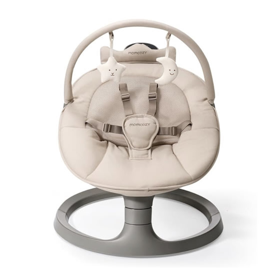 Momcozy 2-in-1 Electric Baby Swing, Dual-Arm Support System & Parent-Inspired Motions, Convertible to Toddler Seat up to 66 lbs, Adjustable Height, Lightweight
