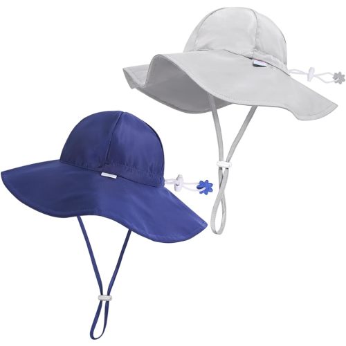 Unisex Baby Sun Hat with UPF 50+ Outdoor Adjustable Beach Hat,Baby Girl Wide Brim Bucket Hats for Infant Toddler Little Boy