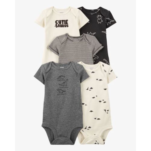 Baby 5-Pack Striped Dinosaur Short-Sleeve Bodysuits - Carter's | Carter's