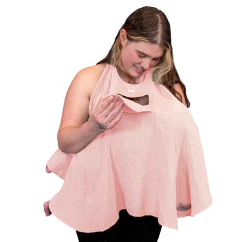 Lookee Looky Muslin Nursing Cover for Baby Breastfeeding –Peekaboo Window -100% Breathable Cotton Privacy Nursing Shawl - Multiuse Apron for Moms