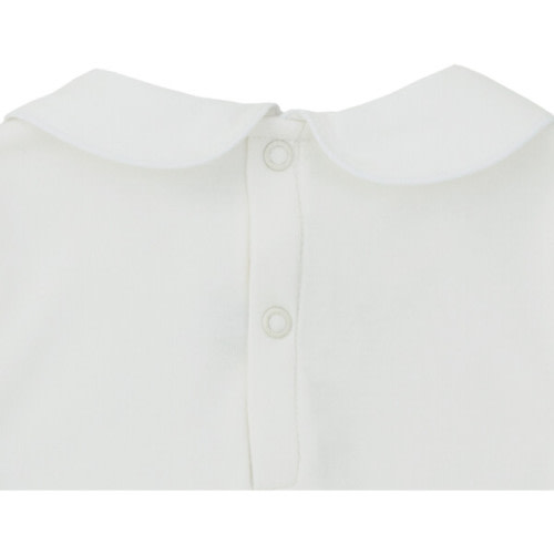 Kris Gingerbread Peter Pan Collar Long Sleeve Snap Bodysuit, Off-White - Donsje Amsterdam | Maisonette