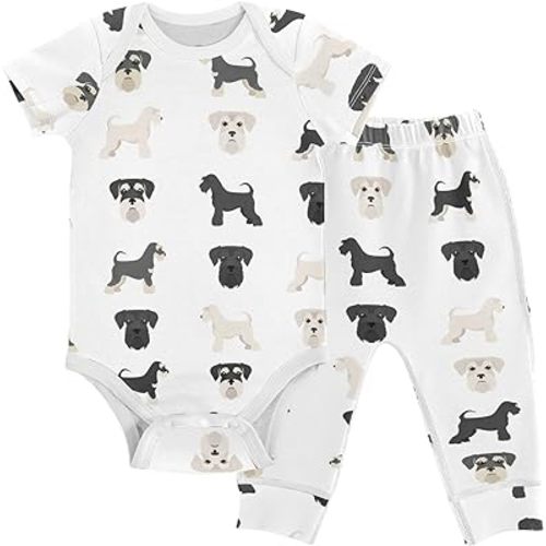 vvfelixl Baby Pants Sets Cute Dogs Puppy Short Sleeve Baby Clothes For Boys Girls 0-24 Months