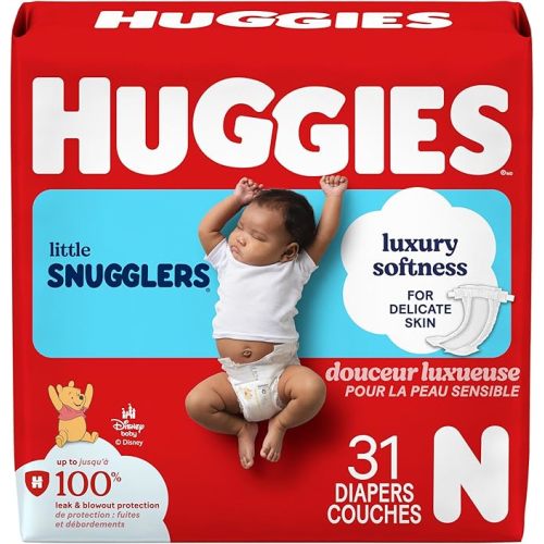 HUGGIES Newborn Diapers - Huggies Little Snugglers Disposable Baby Diapers, 31ct, Jumbo pack
